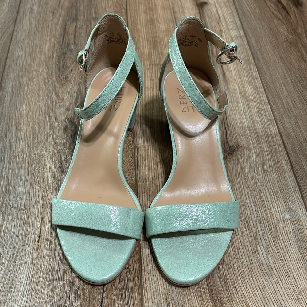 Naturalizer Vera dress sandal heel - spring mint leather size 7 wide - Picture 6 of 12